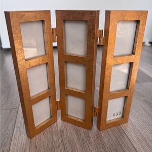 Elegant Copper Triple Panel Photo Frame